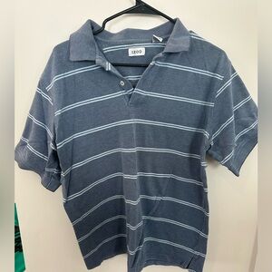 Izod Men's Polo Shirt in Charcoal with White Stripes